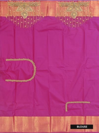 Gracecharm Gift Art Silk Floral Jaal with Floral Medallion Pallu Saree