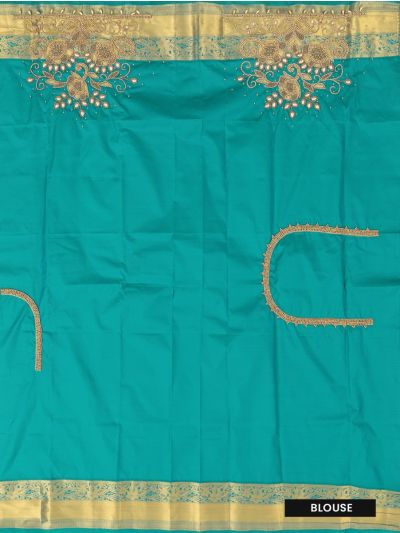 Gracecharm Gift Art Silk Floral Jaal with Contrast Zari Border Saree
