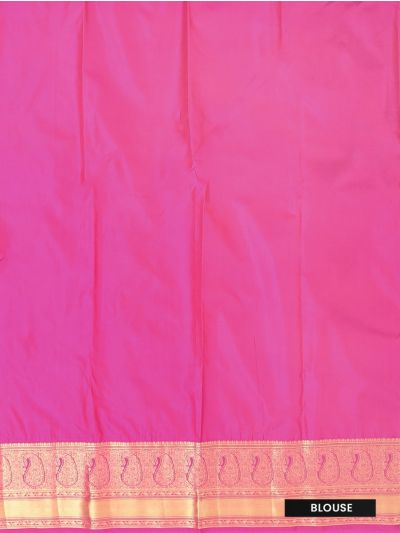 Gracecharm Gift Art Silk Geometric Floral Jaal with Paisley Pallu Saree