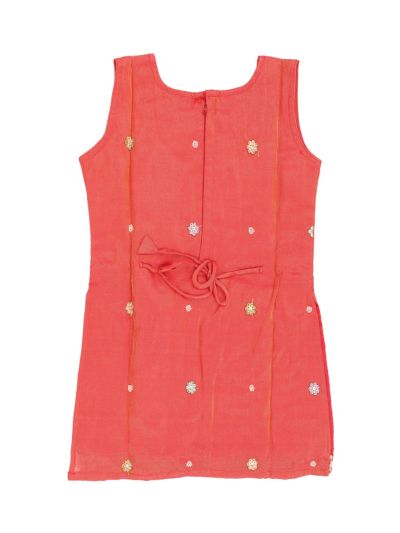 Graceful Essence Girls Deer Bird Floral Embroidered Kurta Gharara Dupatta Set