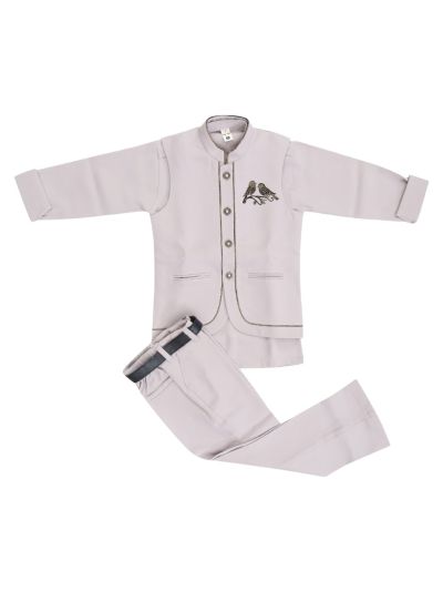 Gracecharm Boys Twin Bird Embellished Nehru Jacket and Kurta 3 Piece Set