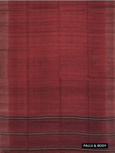 Gracecharm Semi Jute Multi Stripe Pallu with Border Saree