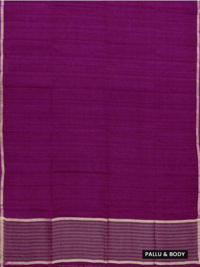Gracecharm Semi Jute Fine Zari Stripe Pallu with Border Saree