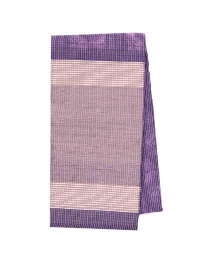 Gracecharm Semi Jute Geometric Diamond with Striped Pallu Border Saree