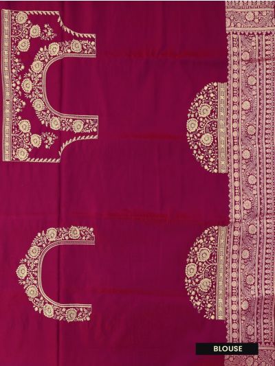 BlossomEase Semi Banarasi Floral Butta with Paisley Brocade Pallu Saree