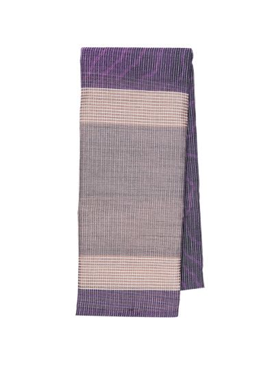 Gracecharm Semi Jute Abstract Wavy Lines with Striped Pallu Border Saree