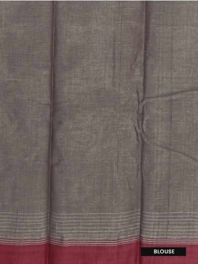 Gracecharm Elegant Kanchi Cotton Triangle Butta with Maroon Border Saree