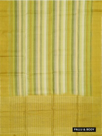 Gracecharm Semi Jute Multicolour Stripes with Pallu Border Saree