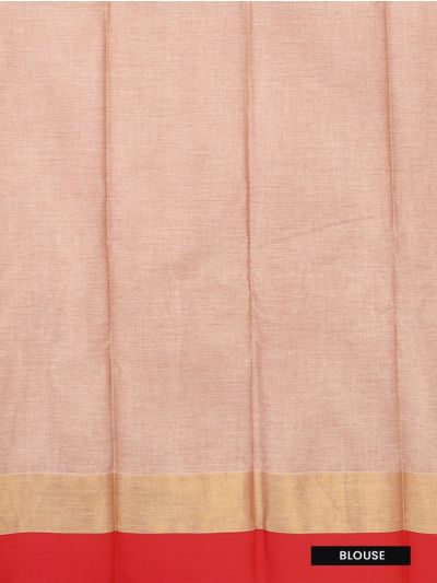 Gracecharm Elegant Kanchi Cotton Floral Butta with Red Border Saree
