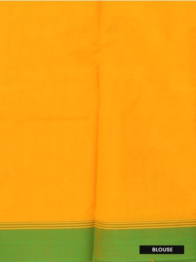 Gracecharm Elegant Kanchi Cotton Triangle Butta with Green Border Saree