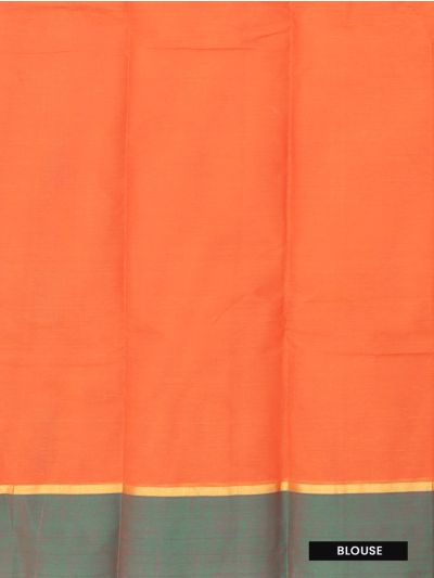 Gracecharm Elegant Kanchi Cotton Floral Butta with Brocade Pallu Saree