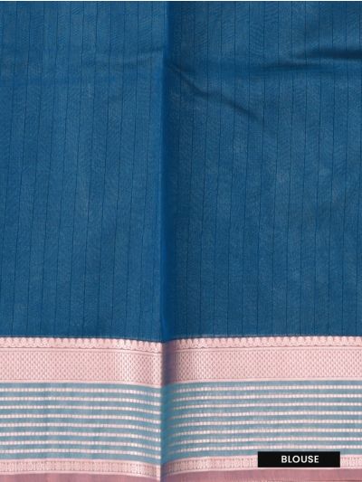 Gracecharm Kora Silk Cotton Diamond Checks with Striped Border Saree