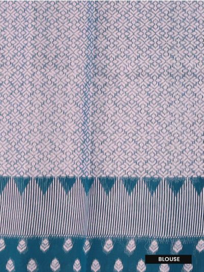 Gracecharm Kora Silk Cotton Butta with Temple Jacquard Border Saree