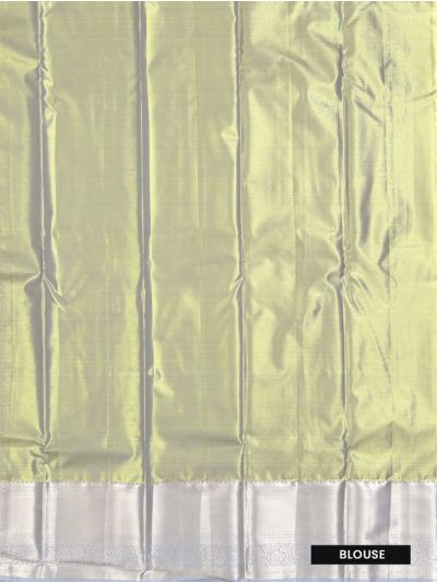 Gracecharm Light Lime Green Tissue Soft Silk Floral Jaal Motif with Zari Border Saree