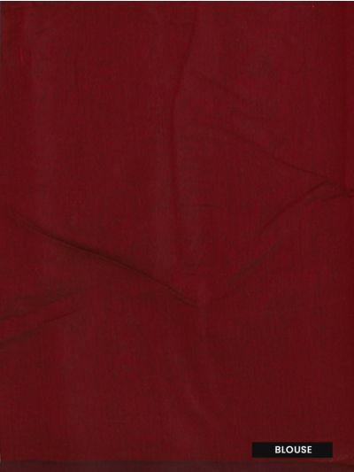 Gracecharm Kora Silk Cotton Maroon Paisley Butta Striped Saree