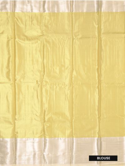 Gracecharm Cream Gold Tissue Soft Silk Floral Jaal Motif with Zari Border Saree
