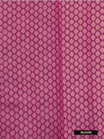 Gracecharm Kora Silk Cotton Deep Magenta Floral Butta Woven Saree