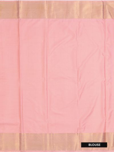 Gracecharm Blush Pink Tissue Soft Silk Floral Jaal Motif with Zari Border Saree
