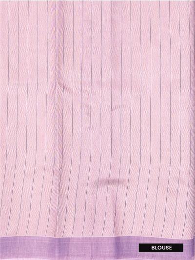 Gracecharm Kora Silk Cotton Mauve Pink Striped Butta Design Saree