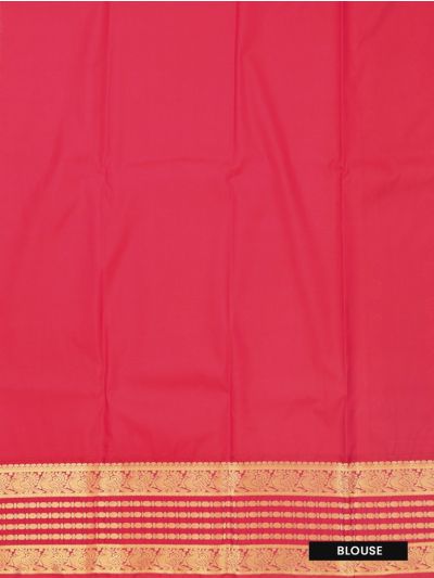 Gracecharm Dark Green Art Soft Silk Floral Butta with Geometric Brocade Pallu Saree