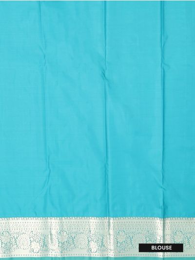 Gracecharm Indigo Blue Tissue Art Soft Silk Floral Jaal Motif with Zari Border Saree