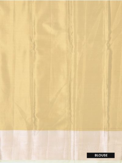 Gracecharm Cream Gold Art Soft Silk Floral Jaal Motif with Zari Border Saree