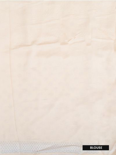 BlossomEase Banana Cream George Elegant Stone Work with Fancy Border Saree