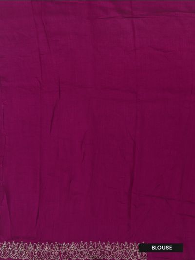 BlossomEase Wine Purple George Elegant Stone Work with Fancy Border Saree