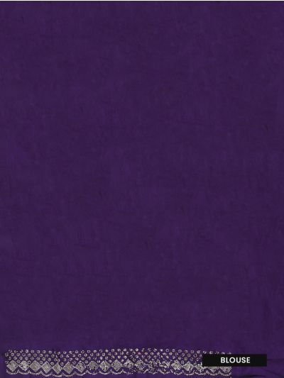 BlossomEase Royal Purple George Elegant Stone Work with Fancy Border Saree
