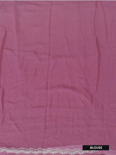 BlossomEase Dark Mauve George Elegant Stone Work with Fancy Border Saree