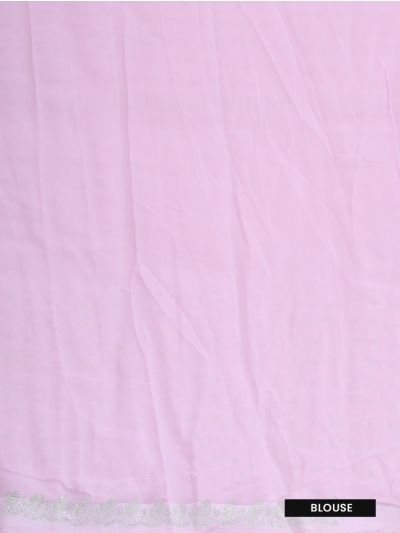 BlossomEase Light Purple George Elegant Stone Work with Fancy Border Saree