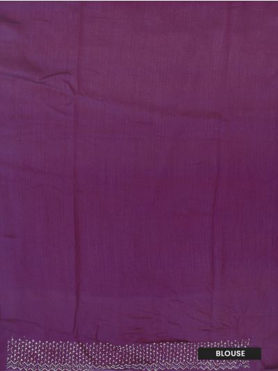 BlossomEase Dark Magenta George Elegant Stone Work with Fancy Border Saree