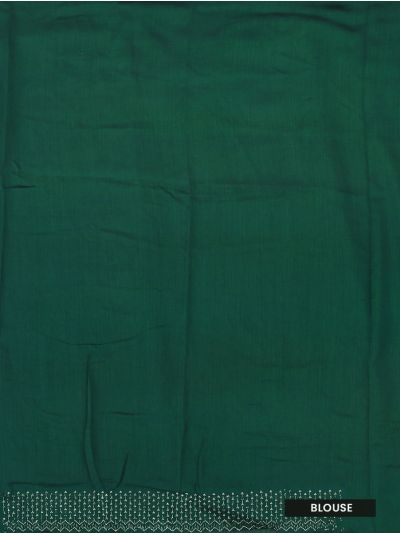 BlossomEase Forest Green George Elegant Stone Work with Fancy Border Saree