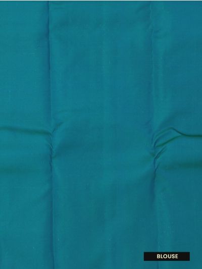 Gracecharm Art Soft Silk Teal Blue Floral Tree Zari Saree