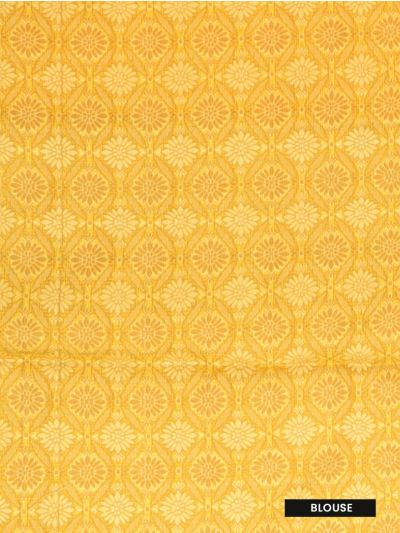 Gracecharm Elegant Manipuri Cotton Yellow Floral Butta Saree
