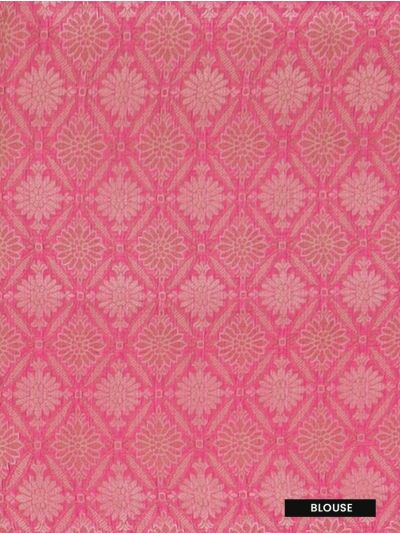 Gracecharm Elegant Manipuri Cotton Rani Pink Floral Butta Saree  