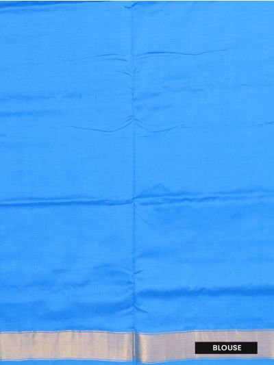 Gracecharm Elegant Sky Blue Silk Cotton Plain with Border Saree