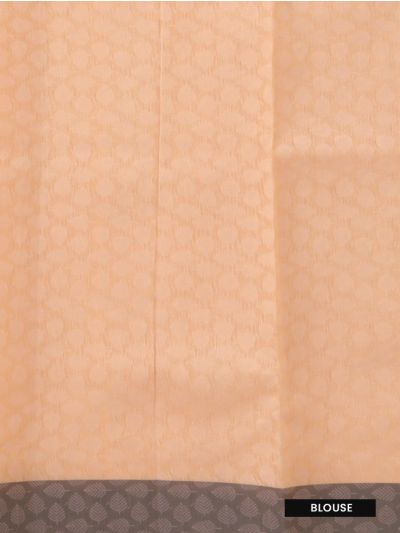 Gracecharm Kora Silk Cotton Peach Paisley Butta Border Saree