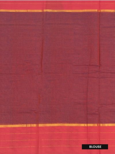 Gracecharm Elegant Dark Navy Blue Sarla Cotton Printed Design with Border Saree