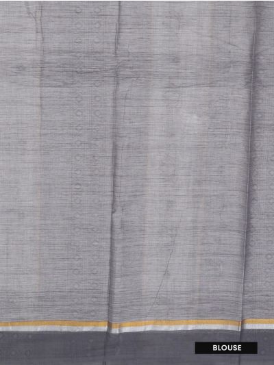 Gracecharm Elegant Light Grey Sarla Cotton Printed Design with Border Saree