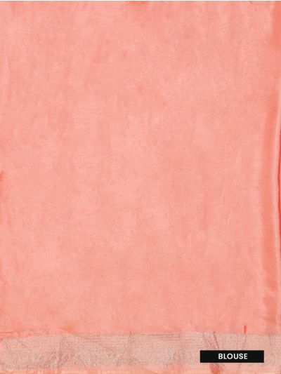 BlossomEase Light Coral Pink George Elegant Stone Work with Fancy Border Saree