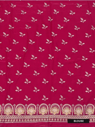 BlossomEase Magenta George Elegant Stone Work with Fancy Border Saree