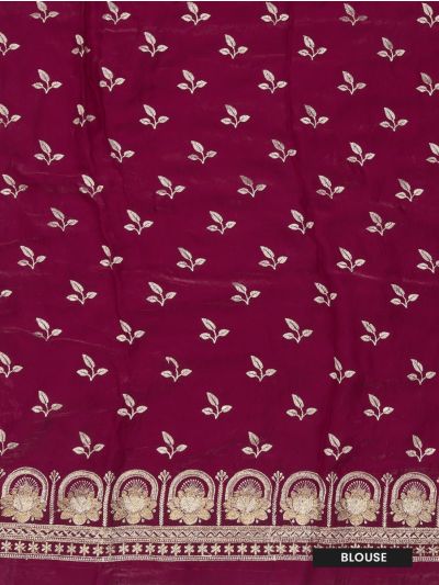 BlossomEase George Elegant Magenta Purple Stone Work with Fancy Border Saree