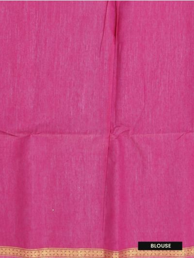 Gracecharm Silk Cotton Butta with Contrast Pink Pallu Saree
