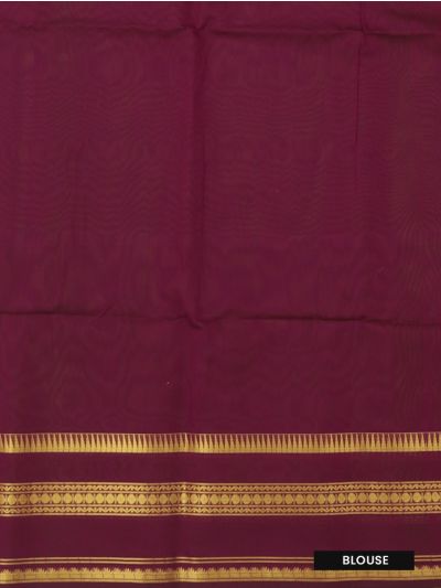 Gracecharm Silk Cotton Square Butta Geometric Grid Pallu Saree