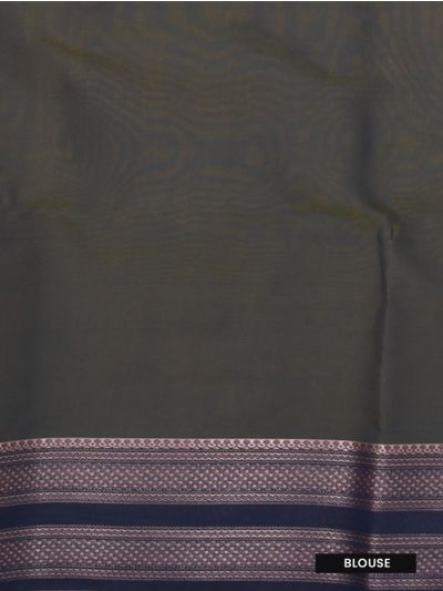 Gracecharm Silk Cotton Leaf Butta Diagonal Geometric Pallu Saree