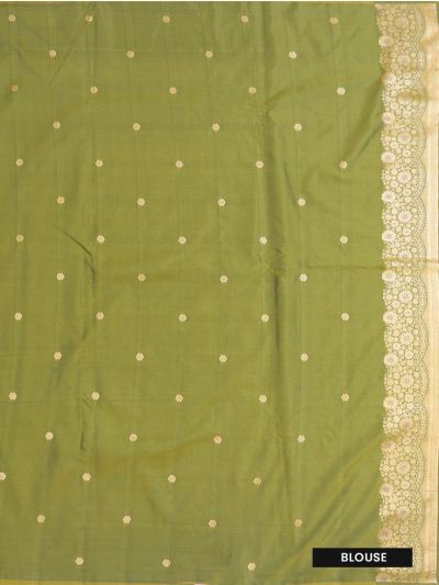 BlossomEase Semi Banarasi Floral Butta with Floral Border Saree