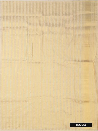 BlossomEase Semi Banarasi Floral lattice pattern with gold thread Border Saree