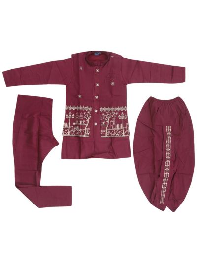 Gracecharm Boys Scenic Embroidered Indo Western Sherwani Set
