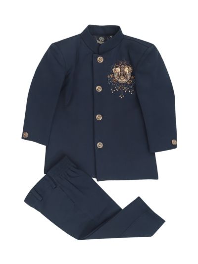 Royal Elegance Boys Elephant Motif Jodhpuri Suit Set